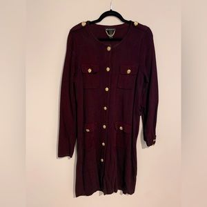 INC cardigan dress with gold button size M